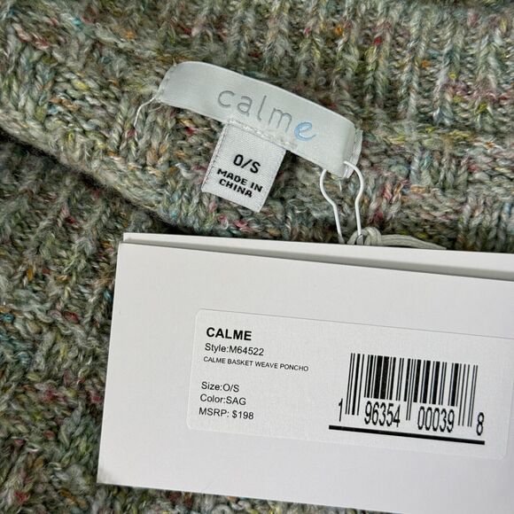 Johnny Was Calme Sweater Womens One Size Basket Weave Poncho Knit Pullover New - Picture 4 of 11